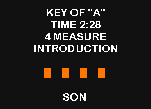 KEY OF A
TIME 2228
4 MEASURE
INTRODUCTION

DUDE!

SON