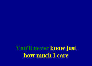 You'll never know just
how much I care