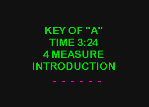 KEY OF A
TIME 3z24

4MEASURE
INTRODUCTION