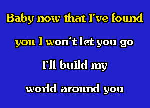 Baby now that I've found
you I won't let you go

I'll build my

world around you