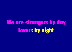 We are strangers by day

lovers by night