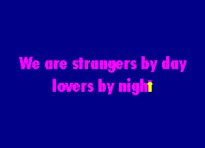 We are strangers by day

lovers by night