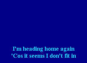 I'm heading home again
'Cos it seems I don't lit in