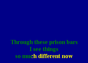 Through these prison bars
I see things
so much different now