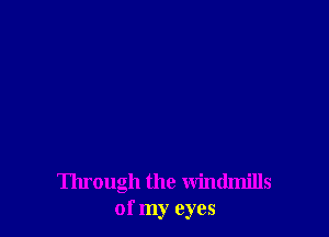 Through the windmills
of my eyes