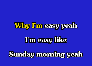 Why I'm easy yeah

I'm easy like

Sunday morning yeah