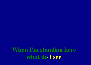 When I'm standing here
what do I see