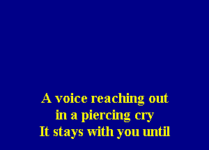 A voice reaching out
in a piercing cry
It stays with you until