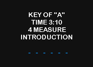 KEY OF A
TIME 3z10
4 MEASURE

INTRODUCTION
