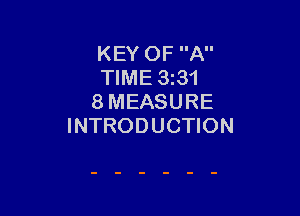 KEY OF A
TIME 3231
8 MEASURE

INTRODUCTION