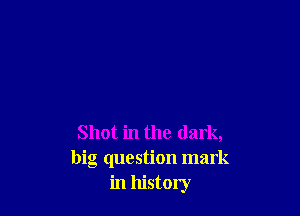 Shot in the dark,
big question mark
in history