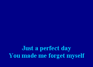 Just a perfect day
You made me forget myself