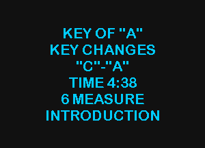 KEYOFA
KEYCHANGES
IICII-IIAII

NME438
6MEASURE
INTRODUCHON