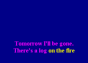 Tomorrow I'll be gone.
There's a log on the tire