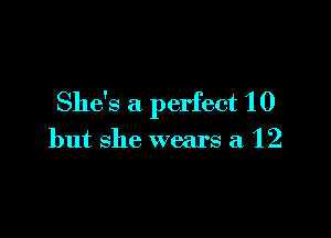 She's a perfect 10

but she wears a 12