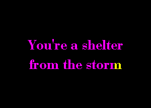 Y ou're a shelter

from the storm