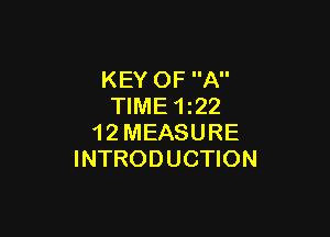 KEY OF A
TIME 122

1 2 MEASURE
INTRODUCTION