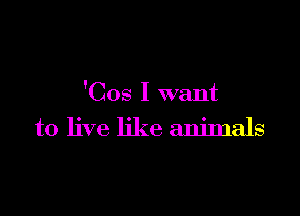 'Cos I want

to live like animals