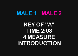 MALE 1

KEY OF A

TIME 208
4 MEASURE
INTRODUCTION