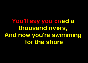 You'll say you cried a
thousand rivers,

And now you're swimming
for the shore