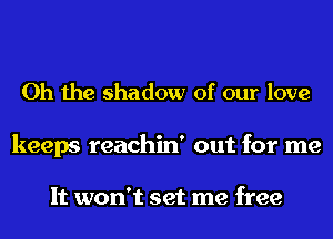 Oh the shadow of our love

keeps reachin' out for me

It won't set me free