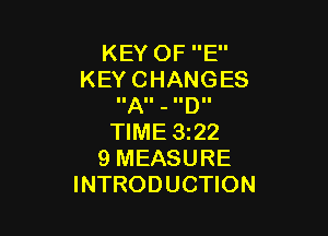 KEYOFE'
KEYCHANGES
IIAII - D

WME322
9MEASURE
INTRODUCHON