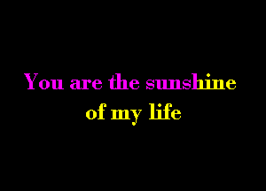 You are the Slmshjne

of my life