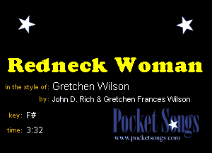 I? 41

Redneck Woman

mm mu.- 01 Gretchen WIISOD
bv Jom 0 Rth Gretchen Frances ston

L212? PucketSmgs

mWeom