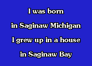 I was born
in Saginaw Michigan
I grew up in a house

in Saginaw Bay