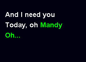 And I need you
Today, oh Mandy

Oh...
