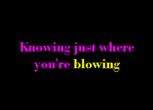 Knowing just Where

f 9
you re blownlg