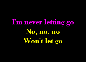 I'm never letting go

No, no, no
W on't let go