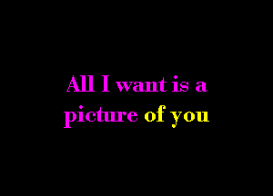 All I want is a

picture of you