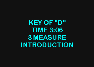 KEY OF D
TIME 3i06

3MEASURE
INTRODUCTION