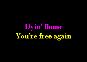 Dyin' flame

You're free again