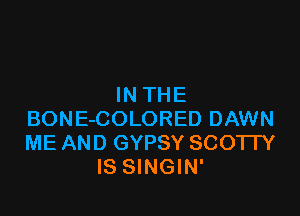 INTHE

BONE-COLORED DAWN
ME AND GYPSY SCOI IY
IS SINGIN'