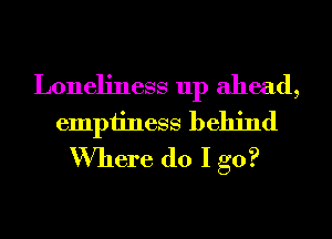 Loneliness up ahead,
emptiness behind
Where do I go?