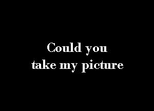 Could you

take my picture