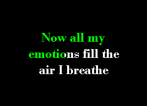 Now all my

emotions fill the
air I breathe