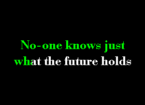 No-one knows just

what the future holds