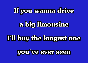 If you wanna drive

a big limousine
I'll buy the longwt one

you've ever seen
