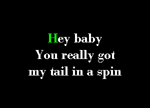 Hey baby

You really got

mytailinaspin