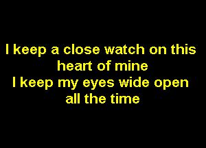 I keep a close watch on this
heart of mine

I keep my eyes wide open
all the time