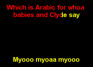Which is Arabic for whoa
babies and Clyde say

Myooo myoaa myooo