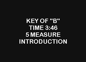 KEY OF B
TIME 3z46

SMEASURE
INTRODUCTION
