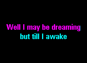 Well I may be dreaming

but till I awake