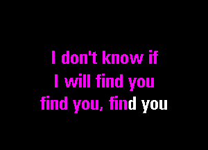 I don't know if

I will find you
find you. find you