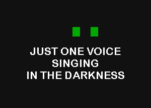 JUST ONE VOICE

SINGING
IN THE DARKNESS