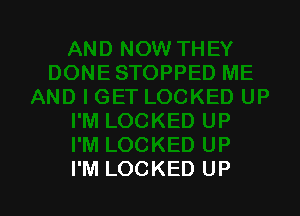 I'M LOCKED UP