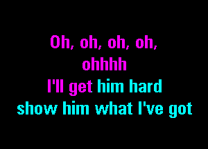 Oh, oh, oh, oh,
ohhhh

I'll get him hard
show him what I've got